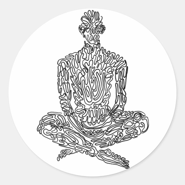 Ascetic (black) classic round sticker (Front)