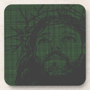 ASCII Art Jesus Crown Of Thorns John 19:30 Coaster