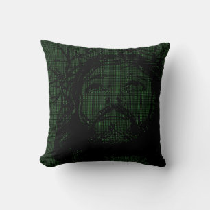 ASCII Art Jesus Crown Of Thorns John 19:30 Cushion