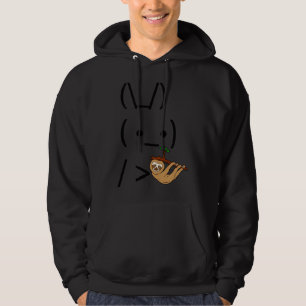 Ascii Bunny Rabbit Holding A Sloth Hoodie