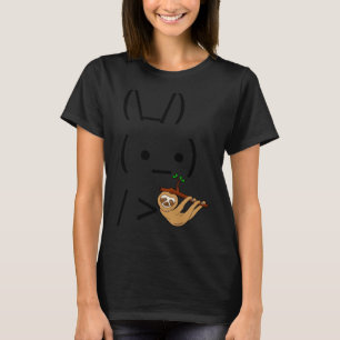Ascii Bunny Rabbit Holding A Sloth T-Shirt