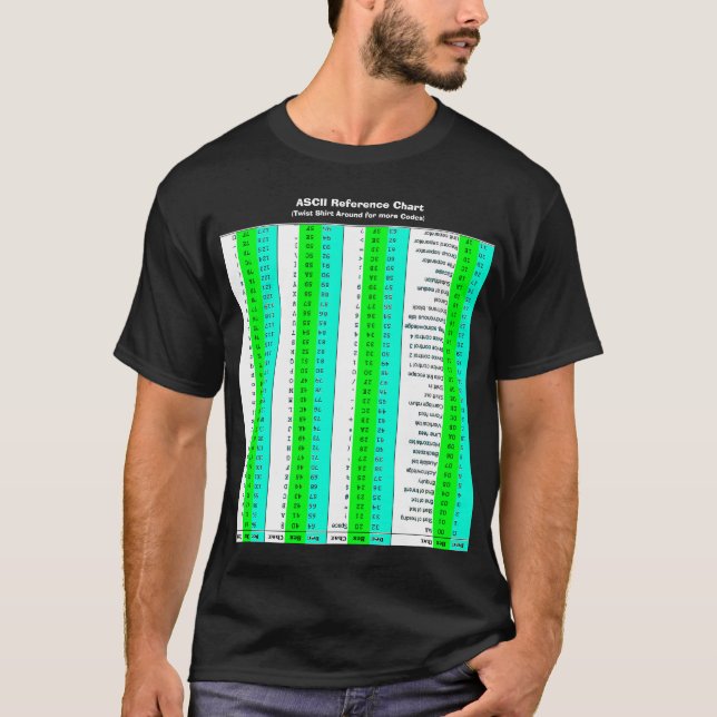 ASCII Chart, CAOS Style T-Shirt (Front)