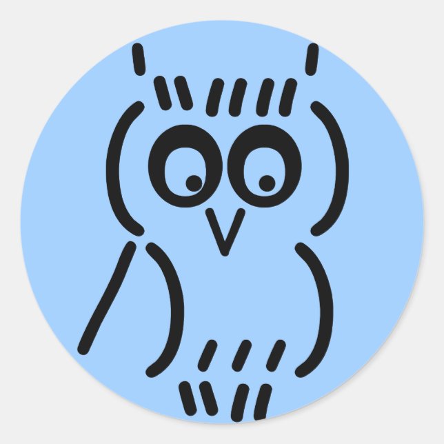 ASCII Owl Classic Round Sticker (Front)