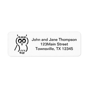 ASCII Owl Return Address Label