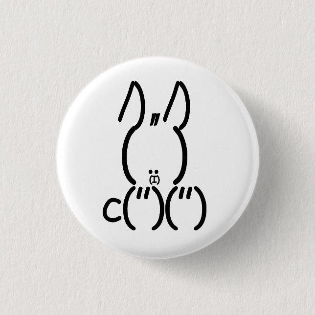 ASCII Rabbit 3 Cm Round Badge (Front)