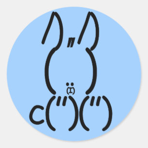 ASCII Rabbit Classic Round Sticker