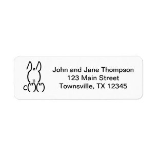 ASCII Rabbit Return Address Label