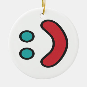 Ascii Smile Ceramic Ornament