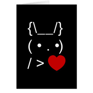 ASCII Text Art Bunny Rabbit Give Heart