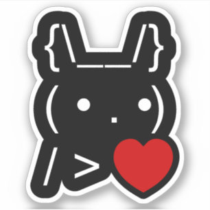 ASCII Text Art Bunny Rabbit Give Heart