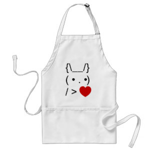 ASCII Text Art Bunny Rabbit Give Heart Standard Apron