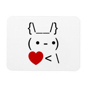 ASCII Text Art Bunny Rabbit Take Heart Back Magnet