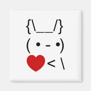 ASCII Text Art Bunny Rabbit Take Heart Back Magnet