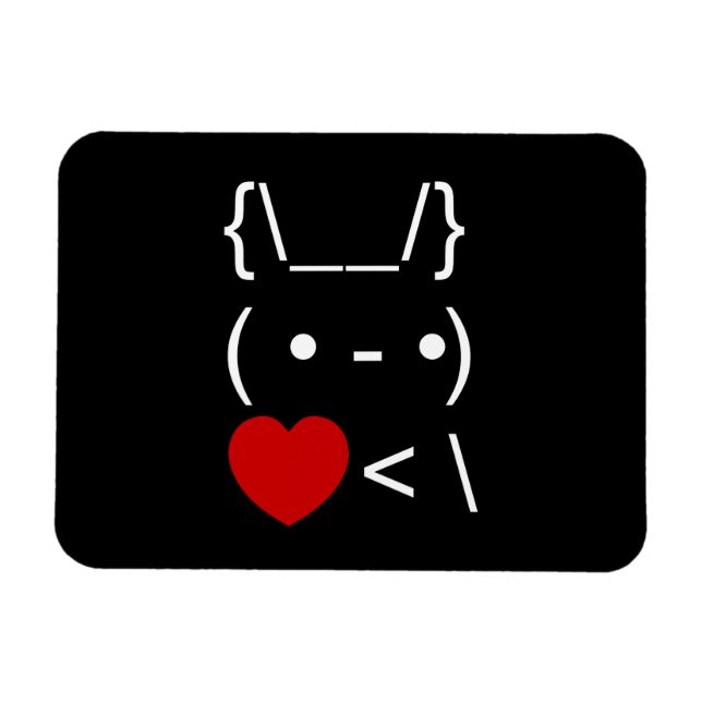 ASCII Text Art Bunny Rabbit Take Heart Back Magnet (Horizontal)
