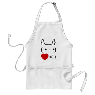 ASCII Text Art Bunny Rabbit Take Heart Back Standard Apron