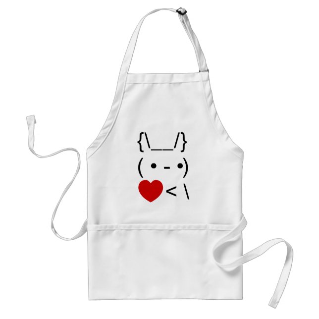 ASCII Text Art Bunny Rabbit Take Heart Back Standard Apron (Front)