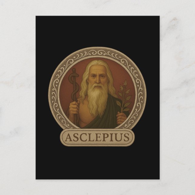 Asclepius God of Healing Postcard (Front)