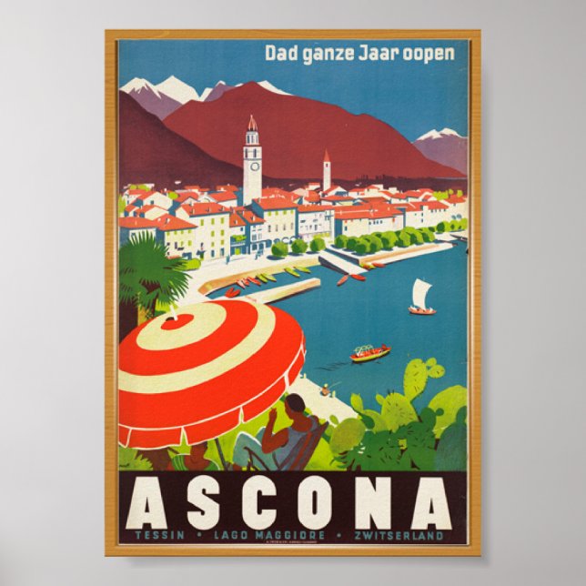 Ascona Vintage Travel Poster (Front)