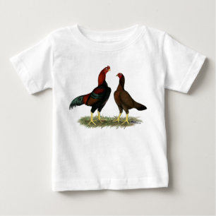Aseel Black Red Chickens Baby T-Shirt