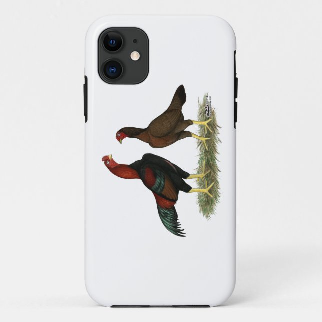 Aseel Black Red Chickens Case-Mate iPhone Case (Back)