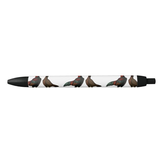 Aseel Black Red Chickens Ink Pen (Front)