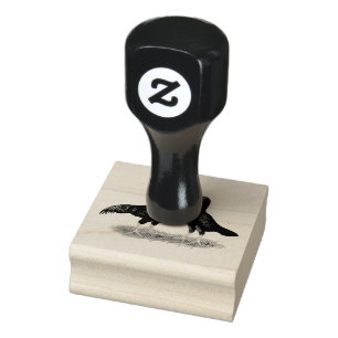 Aseel Black Red Chickens Rubber Stamp