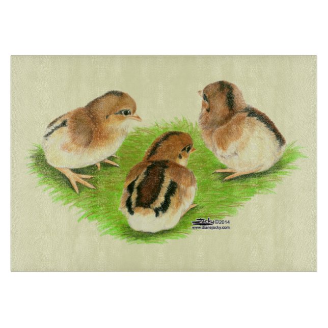 Aseel Black Red Chicks Cutting Board (Front)