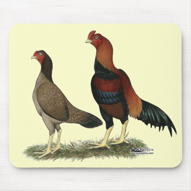 Aseel Wheaten Chickens Mouse Pad (Front)