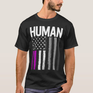 Aseual Pride Human LGBT Rainbow American Flag Marc T-Shirt