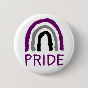 Asexual Ace Pride Painted Crayon Rainbow 6 Cm Round Badge