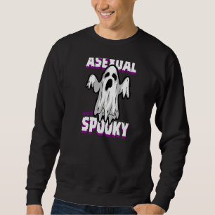 Asexual And Spooky  Cute Ace Ghost Halloween Sweatshirt