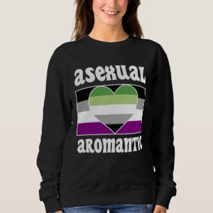 Asexual Aromantic Pride Flag Cute Ace Aesthetic Sweatshirt