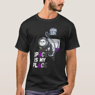 Asexual Astronaut Cat Retro Space Is My Place Ace T-Shirt