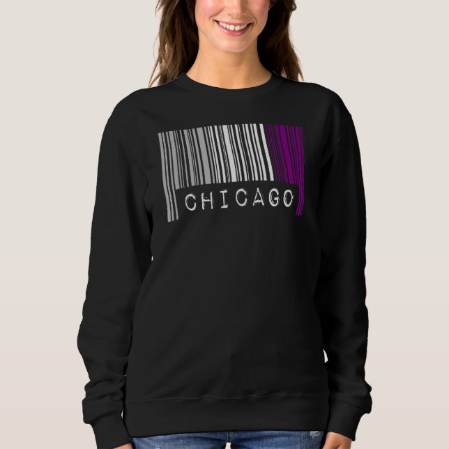 Asexual Barcode Pride Chicago Illinois Cute Ace Ae Sweatshirt (Front)