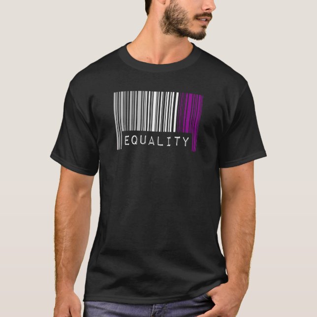 Asexual Barcode Pride Equality Cute Ace Aesthetic  T-Shirt (Front)