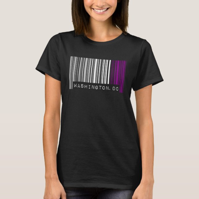 Asexual Barcode Pride Washington DC Cute Ace Aesth T-Shirt (Front)