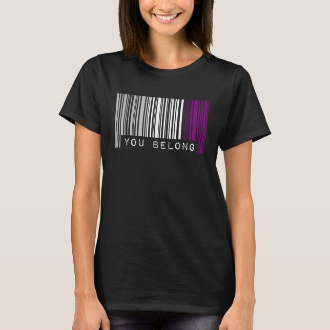 Asexual Barcode Pride You Belong Ally Cute Ace Aes T-Shirt (Front)