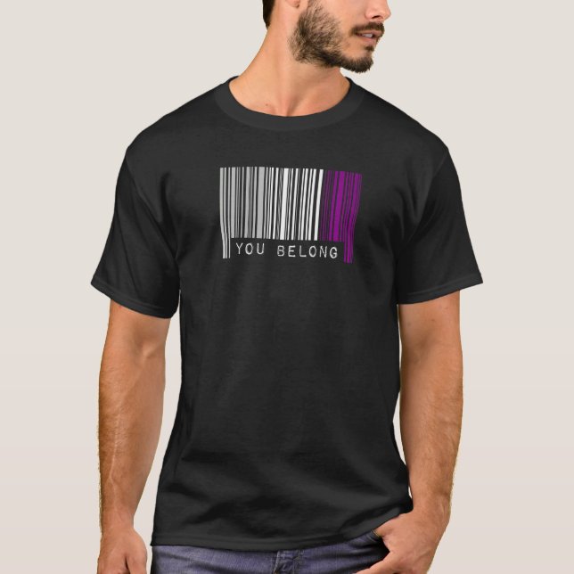 Asexual Barcode Pride You Belong Ally Cute Ace Aes T-Shirt (Front)