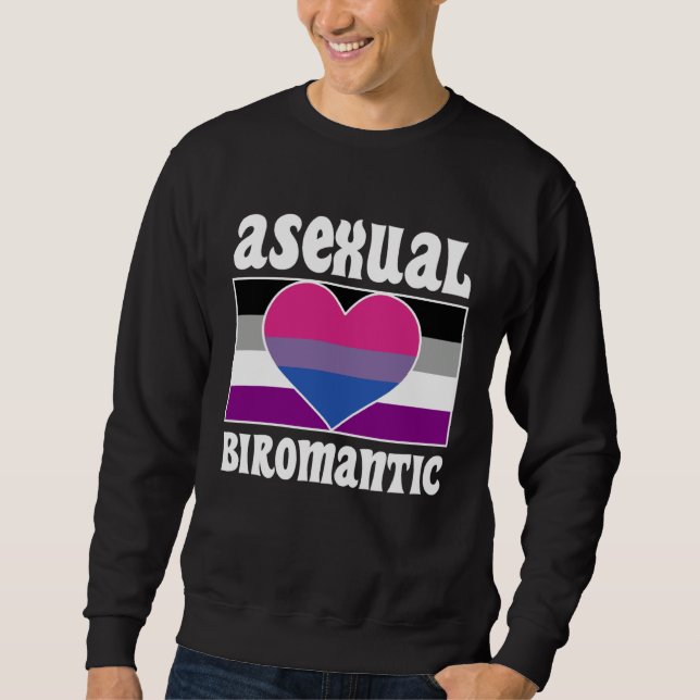 Asexual Biromantic Pride Flag Cute  Ace Aesthetic Sweatshirt (Front)