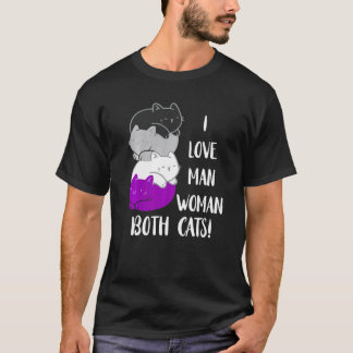 Asexual Cats I Love Man Woman Ace Kitty Asexuality T-Shirt