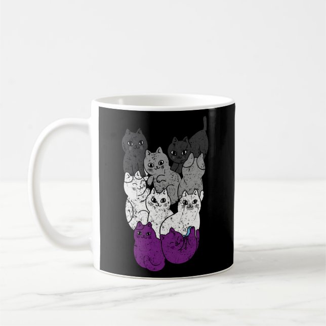 Asexual Cats Transgender Queer Lgbtq Love Equality Coffee Mug (Left)