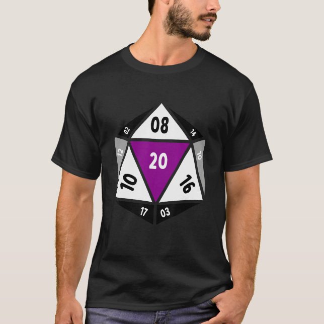 Asexual D20 Dice Ace Pride LGBTQ Gender Equality G T-Shirt (Front)