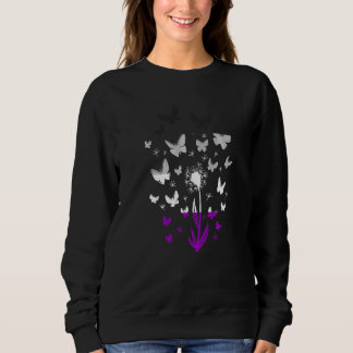 Asexual Dandelion Fall Butterfly Asexuality Ace Pr Sweatshirt