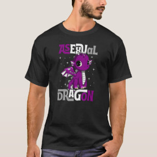 Asexual Dragon Cute Girly Pride Flag Colours Magic T-Shirt