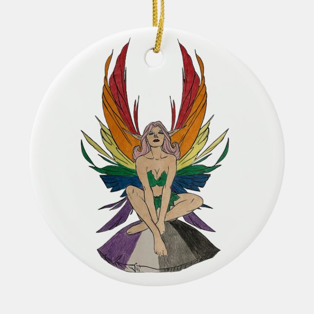 Asexual Faerie Ceramic Ornament (Front)