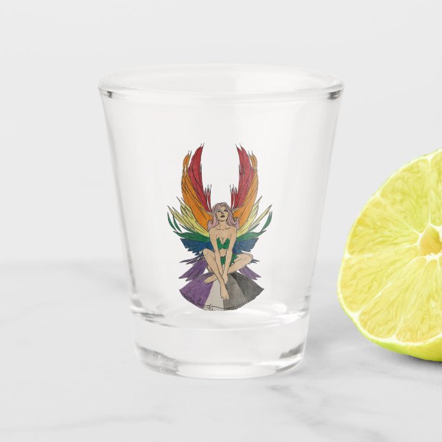 Asexual Faerie Shot Glass (Front)