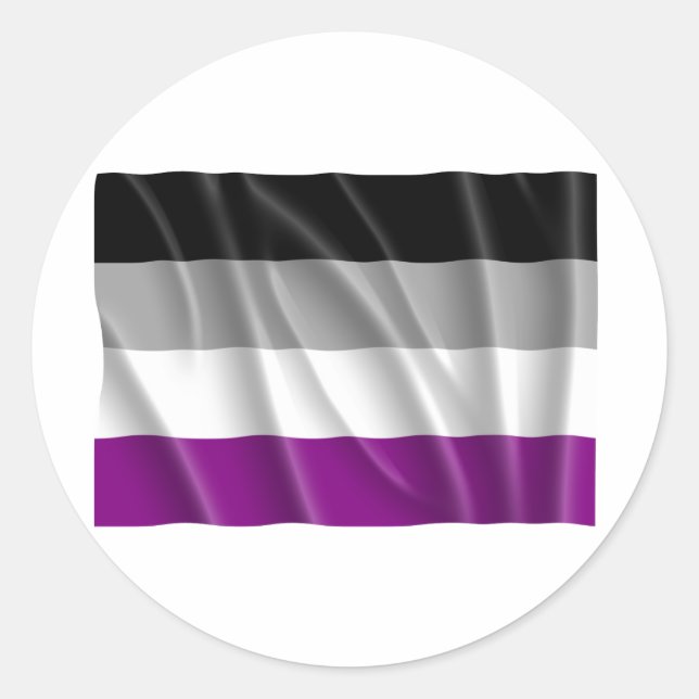 ASEXUAL FLAG FLYING CLASSIC ROUND STICKER (Front)