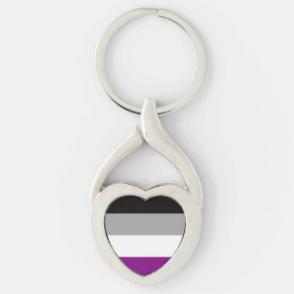 Asexual flag heart-shaped keychain
