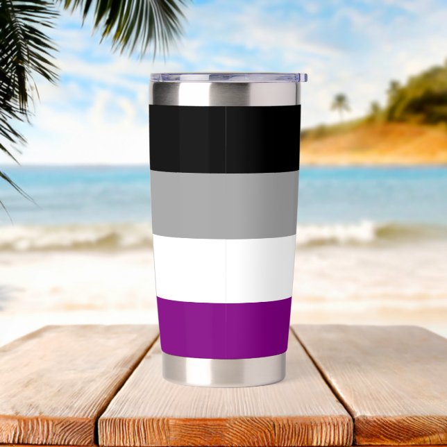 Asexual Flag Insulated Tumbler (Beach)