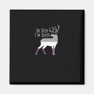 Asexual Flag Oh Deer Queer Pride Funny LGBT Design Magnet